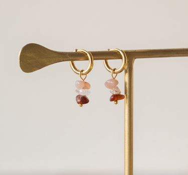 Set of 2 Hoops Triple Rock Gold - Things I Like Things I Love