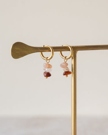 Set of 2 Hoops Triple Rock Gold - Things I Like Things I Love