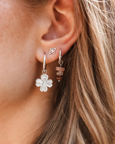 Set of 2 Hoops Triple Rock Silver - Things I Like Things I Love