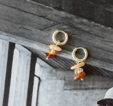 Set of 2 Hoops Triple Rock Silver - Things I Like Things I Love