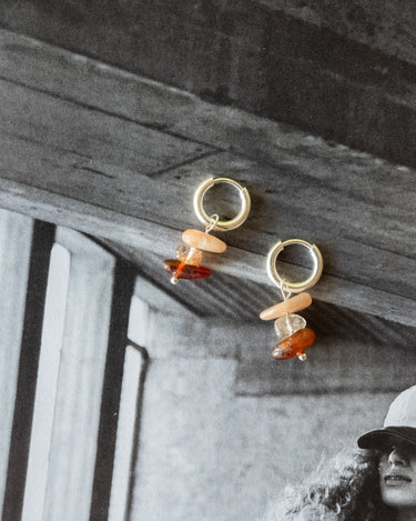 Set of 2 Hoops Triple Rock Silver - Things I Like Things I Love