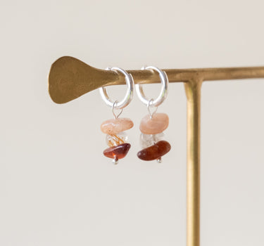 Set of 2 Hoops Triple Rock Silver - Things I Like Things I Love