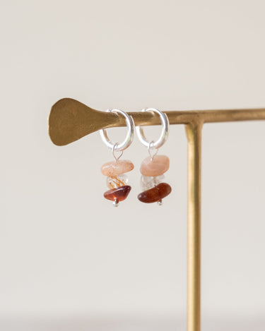 Set of 2 Hoops Triple Rock Silver - Things I Like Things I Love