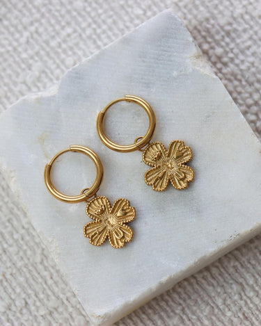 Set of 2 Hoops Wish Me Luck Gold - Things I Like Things I Love