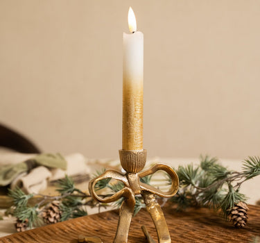 SET OF 2 - Led Dinner Candle White/Gold - Things I Like Things I Love