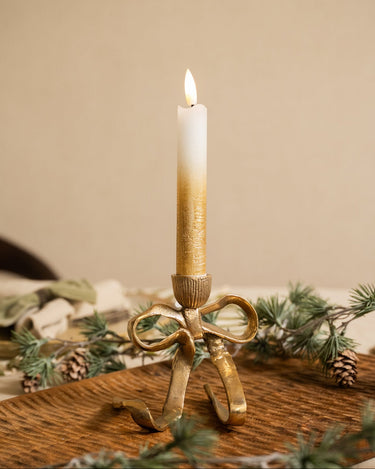 SET OF 2 - Led Dinner Candle White/Gold - Things I Like Things I Love