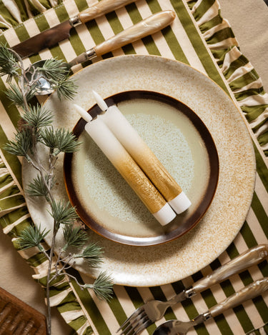 SET OF 2 - Led Dinner Candle White/Gold - Things I Like Things I Love