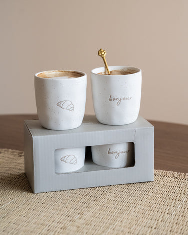 SET OF 2 - Mug Croissant Bonjour - Things I Like Things I Love