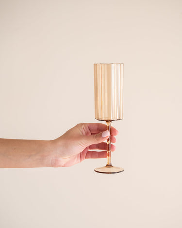 SET OF 2 - Outdoor Champagne Glass Amber - Things I Like Things I Love