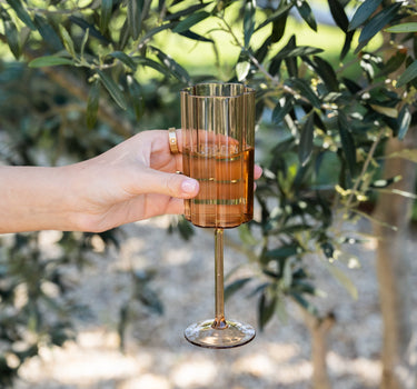 SET OF 2 - Outdoor Champagne Glass Amber - Things I Like Things I Love