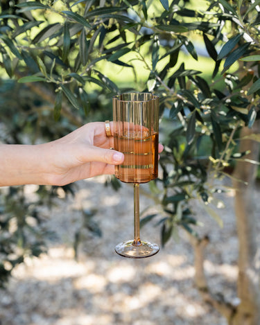 SET OF 2 - Outdoor Champagne Glass Amber - Things I Like Things I Love
