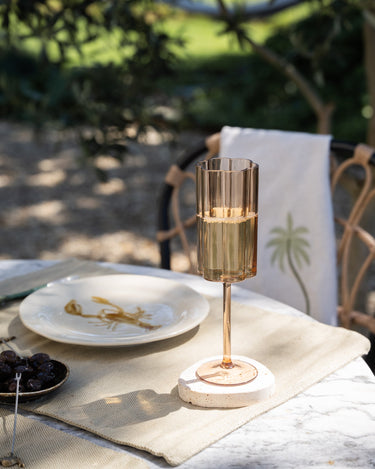 SET OF 2 - Outdoor Champagne Glass Amber - Things I Like Things I Love