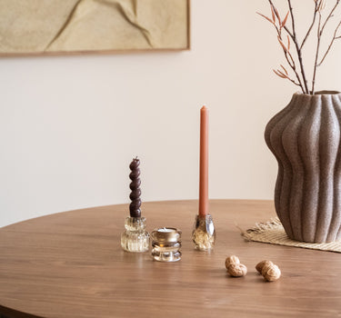 SET OF 3 - Candle Holder Glass Smoked Brown - Things I Like Things I Love