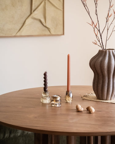 SET OF 3 - Candle Holder Glass Smoked Brown - Things I Like Things I Love