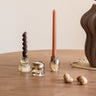 SET OF 3 - Candle Holder Glass Smoked Brown - Things I Like Things I Love