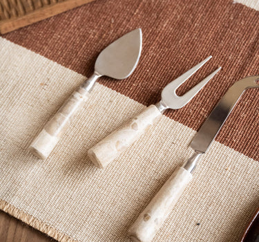 SET OF 3 - Cheese Knives Marble Beige - Things I Like Things I Love