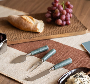 SET OF 3 - Cheese Knives Marble Green - Things I Like Things I Love