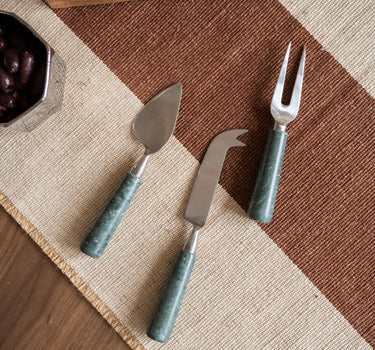 SET OF 3 - Cheese Knives Marble Green - Things I Like Things I Love