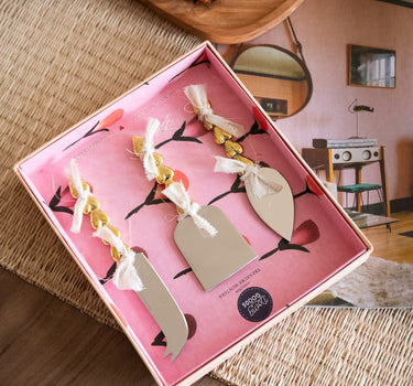 SET OF 3 - Handmade GIFT SET Cheese Knives Holly Heart - Things I Like Things I Love