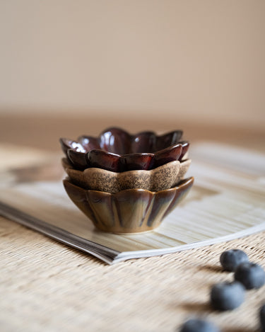 SET OF 3 - Small Bowl Flower Ceramic - Things I Like Things I Love