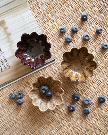 SET OF 3 - Small Bowl Flower Ceramic - Things I Like Things I Love