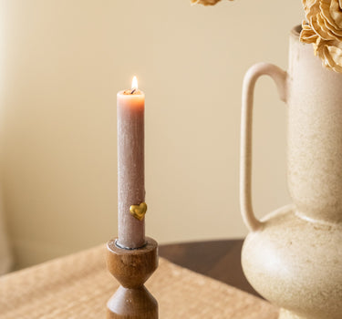 SET OF 4 - Candle Pin Heart Gold - Things I Like Things I Love