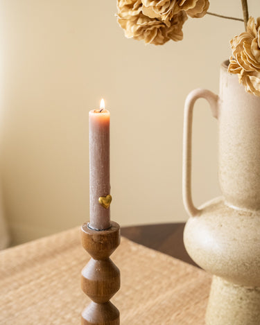 SET OF 4 - Candle Pin Heart Gold - Things I Like Things I Love