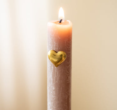 SET OF 4 - Candle Pin Heart Gold - Things I Like Things I Love