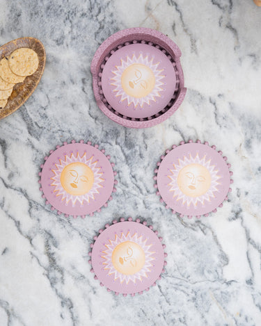 SET OF 4 - Coasters Sun Lilac - Things I Like Things I Love