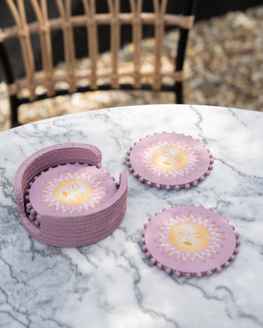 SET OF 4 - Coasters Sun Lilac - Things I Like Things I Love