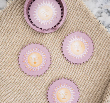 SET OF 4 - Coasters Sun Lilac - Things I Like Things I Love