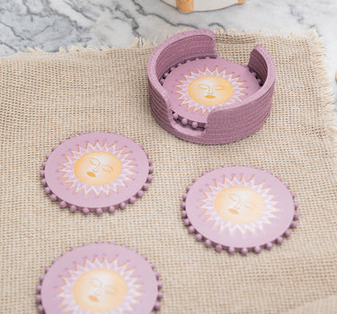SET OF 4 - Coasters Sun Lilac - Things I Like Things I Love