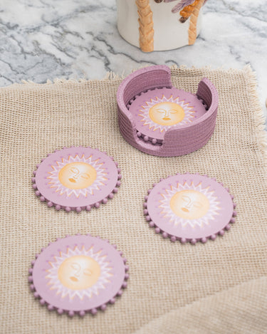 SET OF 4 - Coasters Sun Lilac - Things I Like Things I Love