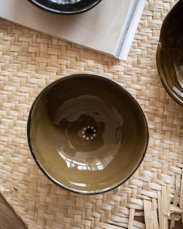 SET OF 4 - Hand - Painted Bowl Cylce Brown - Things I Like Things I Love