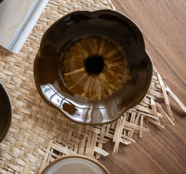 SET OF 4 - Hand - Painted Bowl Cylce Brown - Things I Like Things I Love