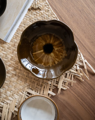 SET OF 4 - Hand - Painted Bowl Cylce Brown - Things I Like Things I Love