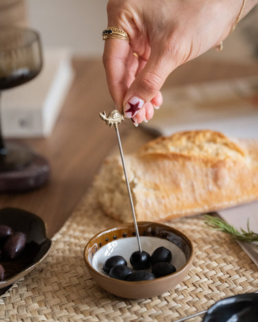 SET OF 4 - Hand - Painted Bowl Cylce Brown - Things I Like Things I Love
