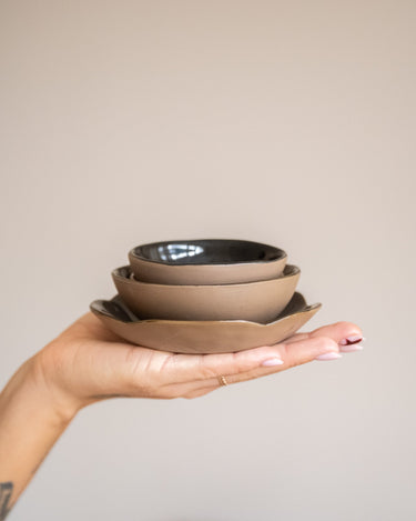 SET OF 4 - Hand - Painted Bowl Cylce Brown - Things I Like Things I Love