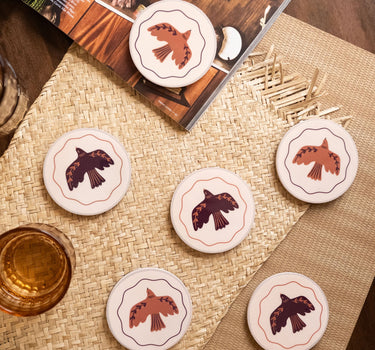 SET OF 6 - TILTIL Coasters Birds - Things I Like Things I Love