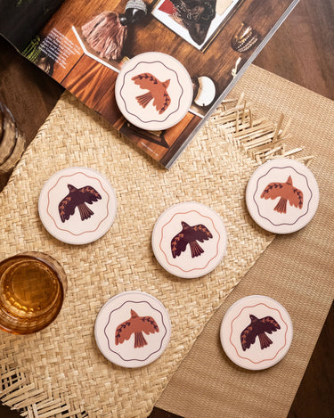 SET OF 6 - TILTIL Coasters Birds - Things I Like Things I Love
