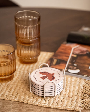 SET OF 6 - TILTIL Coasters Birds - Things I Like Things I Love