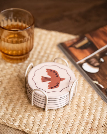 SET OF 6 - TILTIL Coasters Birds - Things I Like Things I Love