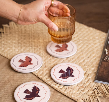 SET OF 6 - TILTIL Coasters Birds - Things I Like Things I Love