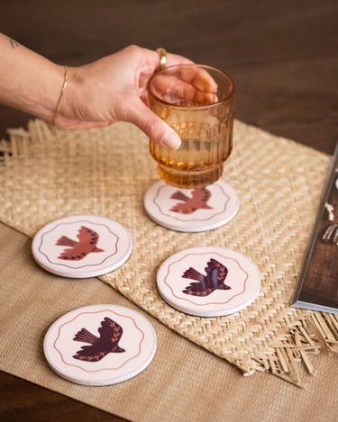 SET OF 6 - TILTIL Coasters Birds - Things I Like Things I Love