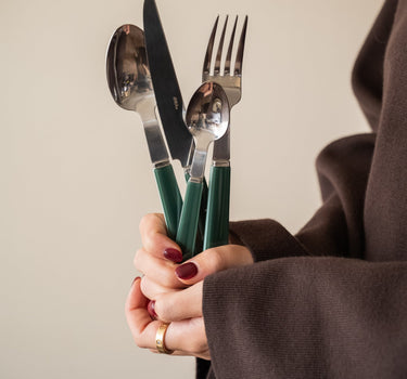 SET VAN 16 - Bestekset Poppy Groen - Things I Like Things I Love
