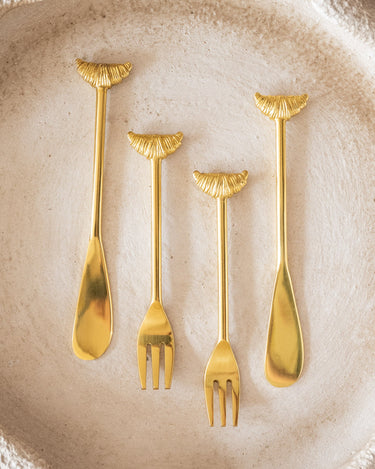 SET VAN 2 - Botermesjes Croissant Messing - Things I Like Things I Love