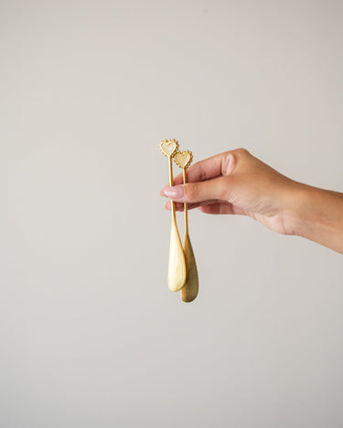 SET VAN 2 - Botermesjes Hart Messing - Things I Like Things I Love