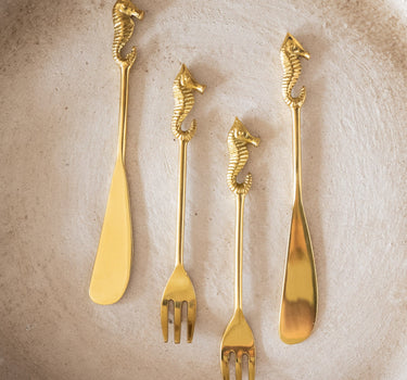 SET VAN 2 - Botermesjes Zeepaardje Messing - Things I Like Things I Love