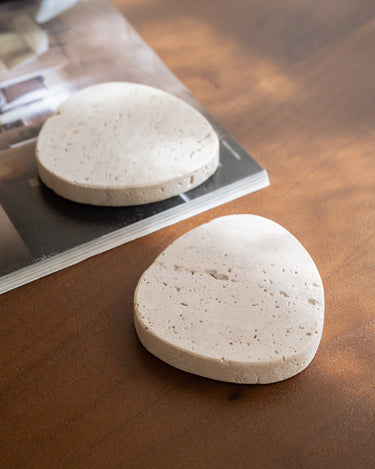 Set van 2 - Coasters Cecile Travertine - Things I Like Things I Love