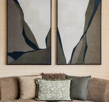 SET VAN 2 - Grote Schilderijen Lienzo Velvet Groen - Things I Like Things I Love